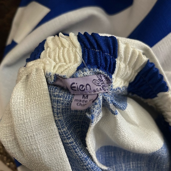 Striped Royal Blue and White Maxi Skirt - Picture 3 of 3